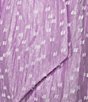 Color:Lavender - Image 4 - Short Sleeve V-Neck Organza Clip Dot Dress