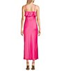 Color:Fuchsia - Image 2 - Sleeveless Ruffled V-Neck Rosette Dress