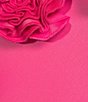 Color:Fuchsia - Image 4 - Sleeveless Ruffled V-Neck Rosette Dress