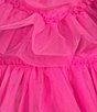 Color:Pink - Image 3 - V-Neck Ruffle Tiered Tulle Fit & Flare Dress