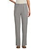 Color:Pearl Grey - Image 1 - City Stretch Elastic Waist Straight Leg Pocketed Pull-On Pants