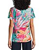 Color:Parrot Tropical - Image 2 - Parrot Tropical Print Short Sleeve Crew Neck Art Tee Shirt