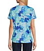 Color:Cool Abstract - Image 2 - Petite Size Abstract Print Embellished Short Sleeve Crew Neck Art Tee Shirt