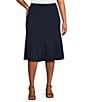 Color:True Navy - Image 1 - Plus Size City Stretch Gored Panel Skirt