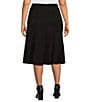 Color:Black - Image 2 - Plus Size City Stretch Gored Panel Skirt