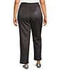 Color:Charcoal - Image 2 - Plus Size Luxe Suede Straight Leg Pull-On Pants