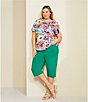 Color:Bright Jade - Image 6 - Plus Size Tech Stretch Pull-On Skimmer Pants