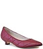 Color:Borgagna Parmasoft - Image 1 - Albano Leather Quilted Kitten Heel Pumps