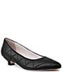 Color:Black Parmasoft - Image 1 - Albano Leather Quilted Kitten Heel Pumps