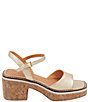 Color:Platino - Image 2 - Louise Leather Featherweight Cork Platform Ankle Strap Sandals
