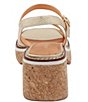 Color:Platino - Image 3 - Louise Leather Featherweight Cork Platform Ankle Strap Sandals