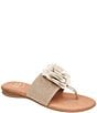Color:Beige/Platino - Image 1 - Nara Featherweight Linen Thong Sandals