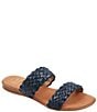 Color:Navy - Image 1 - Naria Braided Metallic Sandals