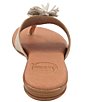 Color:Beige/Platino - Image 3 - Novalee Featherweight Elastic Leather Fringe Thong Sandals