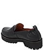 Color:Black - Image 4 - River Featherweight Leather Lug Sole Platform Loafers