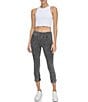 Color:Black - Image 3 - Faux Denim High Rise Legging With Roll Cuff
