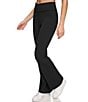 Color:Black - Image 3 - Flare Leg Roll-Over Waist Pull-On Yoga Pants