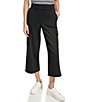 Color:Black - Image 1 - French Terry High Rise Cargo Crop Pants