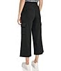 Color:Black - Image 2 - French Terry High Rise Cargo Crop Pants