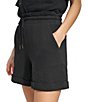 Color:Black - Image 3 - Gauzy Woven Roll Cuff Shorts