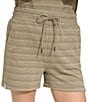 Color:Olive Combo - Image 1 - Heritage Stripe Elastic Tie Waist Side Pocket Coordinating Pull-On Shorts