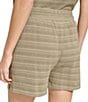 Color:Olive Combo - Image 2 - Heritage Stripe Elastic Tie Waist Side Pocket Coordinating Pull-On Shorts