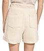 Color:Sand - Image 2 - Knit High Rise Elastic Drawstring Waist Pocketed Pull-On Shorts