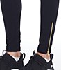 Color:Black Gold Combo - Image 3 - Legging High Waist Gold Zipper Hem Pull-On Legging