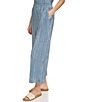Color:Faded Denim - Image 3 - Pleated Plisse High Rise Wide Leg Coordinating Pull-On Pants