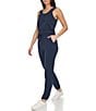 Color:Ink - Image 3 - Scoop Neck Sleeveless French Terry Jumpsuit