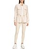 Color:Sand - Image 3 - Stand Collar Clinched Waist Jacket