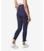 Color:Navy - Image 2 - Stretch High Waisted Ankle Ruched Hem Pull-On Leggings