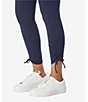 Color:Navy - Image 3 - Stretch High Waisted Ankle Ruched Hem Pull-On Leggings