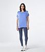 Color:Periwinkle - Image 4 - Tie Dye Jersey Scoop Neck Dolman Sleeve Boxy Shirt