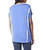 Color:Periwinkle - Image 2 - Tie Dye Jersey Scoop Neck Dolman Sleeve Boxy Shirt