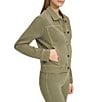 Color:Green - Image 4 - Washed Twill Long Sleeve Coordinating Light Weight Jacket