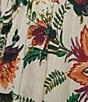 Color:Cream - Image 3 - Floral Border Print Tie Front Sleeveless Twist Back Midi Dress