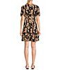 Color:Black - Image 2 - Floral Print Short Sleeve Tiered Fit-And-Flare Dress
