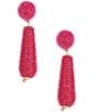 Color:Pink - Image 1 - Beaded Teardrop Drop Earrings