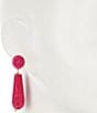 Color:Pink - Image 2 - Beaded Teardrop Drop Earrings