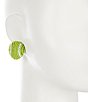 Color:Yellow - Image 2 - Beaded Tennis Ball Stud Earrings
