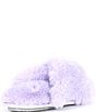 Color:Hyacinth - Image 2 - Plush Faux Fur X Band Slide Slippers
