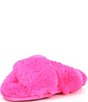 Color:Hot Pink - Image 4 - Plush Faux Fur X Band Slide Slippers