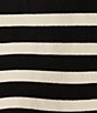 Color:Black - Image 4 - Striped Knit Collared Top