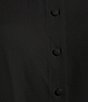 Color:Anne Black - Image 4 - Crepe de Chine Peter Pan Collar Short Sleeve Button-Front Blouse