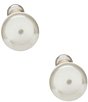 Color:White - Image 1 - Faux Pearl Reversible Front/Back Earrings