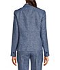Color:Shore Blue/Bright White - Image 2 - Notch Collar Long Sleeve Button Front Jacket