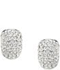 Color:Silver - Image 1 - Pave Clip-On Earrings