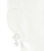Color:Silver - Image 2 - Pearl Crystal Drop Earrings