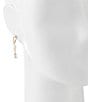 Color:Gold - Image 2 - Faux-Pearl Crystal Drop Earrings